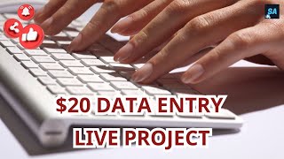 ২০ ডলারের ডাটা এন্ট্রি প্রজেক্ট  20 Data Entry Live Project [upl. by Masry144]