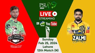 🔴 LIVE  PSL 9  Lahore Qalandars vs Peshawar Zalmi 12th Match  LQ vs PZ Geo Super [upl. by Catlin236]