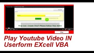 Play Youtube Video IN Userform EXcell VBA [upl. by Raffaj]