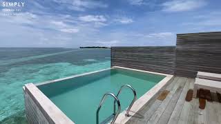 Jawakara Islands Maldives Mabin Water Pool Villa Room Tour [upl. by Ahsenev]