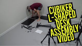 Cubiker LShaped Desk Assembly Video [upl. by Areit]