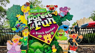 Sesame Street Forest Of FunFull TourEngland  BuschGardens Williamsburg grovers Airpine Express [upl. by Raff]