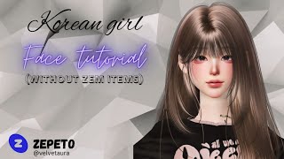 Pretty korean girl face tutorial no zem  Zepeto face tutorial  girl face surgery Zepeto [upl. by Aneeram]