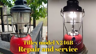 Tilley Lamp x246b Stormlight Full Service  Spares And Repairs  Reassembly  New Seals [upl. by Sinnylg]