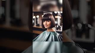 Women Short Bob Blunt haircut with BangsFringe bobhaircuts haircut hair hairstyle bluntbangs [upl. by Basile]