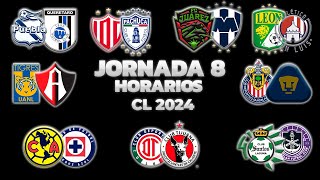 HORARIOS CANALES Y FECHAS DONDE VER LA JORNADA 8  LIGA MX CLAUSURA 2024 [upl. by Eimrej715]