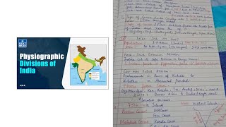 physiographic divisions of indiaone shot marathonHand written notes [upl. by Jordain525]