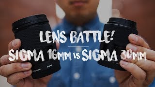 LENS BATTLE Sigma 16mm 14 DC DN vs Sigma 30mm 14 DC DN [upl. by Aicital845]