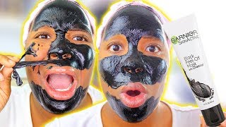 Garnier Skin Active BEST BLACK Peel off Mask GARNIER MASK Black Peeloff mask with Charcoal [upl. by Adnahsar]