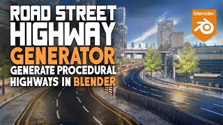 Procedural Road Street Highway Generator  Blender Geometry Nodes [upl. by Assiled]