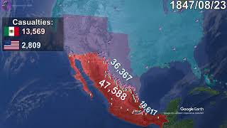 The MexicanAmerican War in 1 minute using Google Earth [upl. by Ainitsirhc]