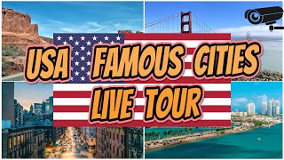 🔴🅻🅸🆅🅴🌎USA Webcam Tour🌆Explore Americas Most Famous Cities⭐Meteo🌦️Weather⚓New York🎡Los Angeles🧭 [upl. by Assyram539]