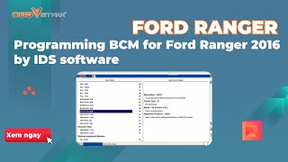 Programming BCM for Ford Ranger 2016 by IDS software  OBDService [upl. by Courtnay]