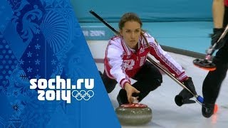 Curling  Womens Round Robin  Russia v Switzerland  Sochi 2014 Winter Olympics [upl. by Haimarej]