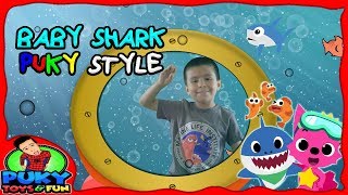 Baby 🦈 Shark 🦈 Puky Dances to the beat and cant stop laughing Puky Toys and Fun [upl. by Anibas]