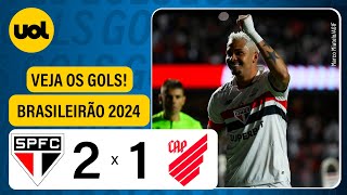 SÃO PAULO 2 X 1 ATHLETICO  BRASILEIRÃO 2024 VEJA OS GOLS DE LUCIANO JULIMAR E ANDRÉ SILVA [upl. by Ednutey]