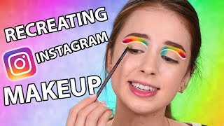 Recreating The Look 3  Instagram Inspired Rainbow Makeup Tutorial [upl. by Berget]