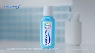 Sensodyne Complete Protection Mouthwash  1 Mouthwash 4 Benefits  English  20 sec [upl. by Gnik]