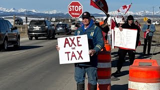 Protestors gather near Calgary to ‘Axe the Carbon Tax’ after fuel increase [upl. by Barncard772]