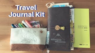 Travel Journal Kit  Minimal Art Supplies Travelers Notebook  Hobonichi [upl. by Burkitt]