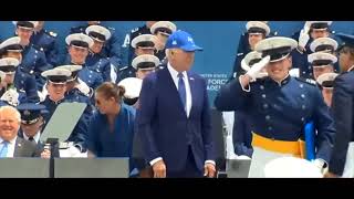 American President Joe Biden falls on stage at the Air Force Academy graduation ceremony [upl. by Warfold546]