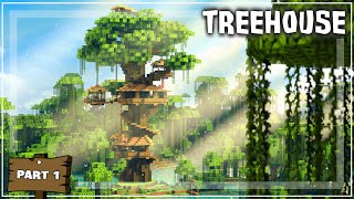 Minecraft How to Build a Treehouse  Tutorial 1 [upl. by Irrak395]