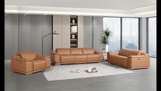 DivanItalia 9762 6Piece Leather Power Reclining Sofa Set with 5 Power Recliners  Product Video [upl. by Anela]