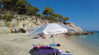 4K Paradise Crystal Clear Waters of Fava Beach  Vourvourou Sithonia Halkidiki August 2023 [upl. by Ylas106]