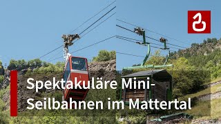 Mit der Seilbahn ins Dorf und hoch hinaus  Kleinseilbahnen Kalpetran  Embd  Schalb im Mattertal [upl. by Thistle]