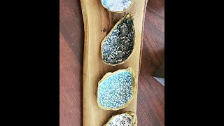 DIY how to decoupage oyster shells using Stampin UP Designer Series Papers [upl. by Perkin14]