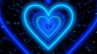 Neon Lights Love Heart Tunnel Background💙Blue Heart Background corazones blanco y negro 10 Hours [upl. by Oriane948]