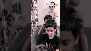 Family champi time 😉😄 sar jo tera chakraye songcomedy funny trending shorts family [upl. by Okubo]