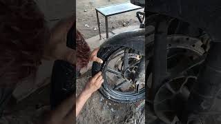 tubeless tyre side air leakage solution tublesstyre leakage viral shortvideo trending youtube [upl. by Lirbaj]