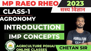 Class1  Introduction to Agronomy  IMP Concept  Crop rotation  Cropping system  MP RAEO  RHEO [upl. by Ida]