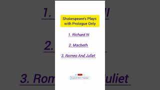 William Shakespeare Plays with Epilogue Only williamshakespeare englishliterature shortvideo [upl. by Suiravat756]