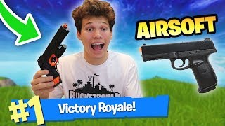 1 DEATH  1 SHOT WITH AIRSOFT GUN in FORTNITE BATTLE ROYALE [upl. by Drofkcor]