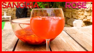 La MEJOR RECETA de SANGRIA ROSE 🍷 con VINO BLANCO 🍾100 NATURAL SIN COLORANTES ✅ [upl. by Sucrad470]