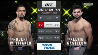 ROBERT WHITTAKER VS KELVIN GASTELUM FULL FIGHT UFC FIGHT NIGHT [upl. by Adolphe]