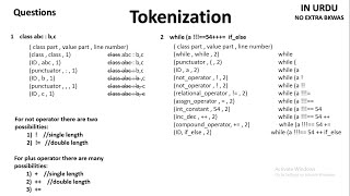 Lecture 4 Compiler Design Tokenization in Lexical Analyzer Regex  C Tokens  Hindi  Urdu [upl. by Xenia]