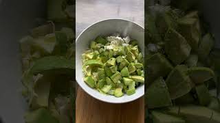 Avocado salad with feta I seasoned with dried salad seasoning lemon juice amp olive oil Shorts [upl. by Annnora]