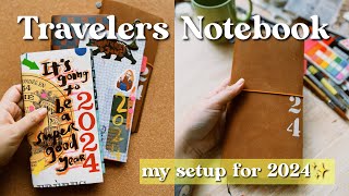 Travelers Notebook Journal ♡ SET UP 2024  Janethecrazy [upl. by Kinnard306]