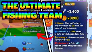 Building The ULTIMATE Fishing Team x4 FISHING LUCK 🎣🍀  Pet Catchers [upl. by Manus]