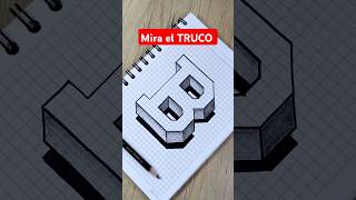 Dibujos 3D 🔥 Como Dibujar La letra B en Cuadricula shorts [upl. by Walcoff691]