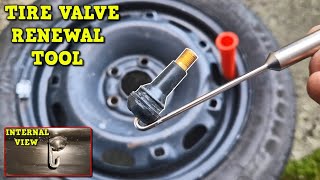 Car Tire Valve Stem Renewal  Without Removing the Tire [upl. by Nodal556]