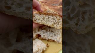 Super Crusty Open Crumb Thin Ciabatta food [upl. by Aemat]