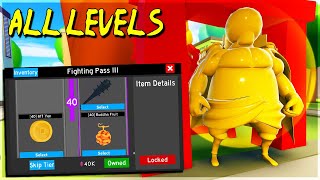 ALL LEVELS UNLOCKED IN NEW FIGHTING PASS SEASON 3 IN ANIME FIGHTING SIMULATOR ROBLOX [upl. by Ahseken]