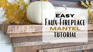 Fireplace Mantel Tutorial  Faux Mantel Idea  Easy DIY Mantel  Simple Fireplace Mantel [upl. by Attenev437]