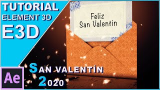 San Valentín animación TUTORIAL ELEMENT 3D  AFTER EFFECTS [upl. by Quintina]