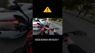 Ani fren yapan araba motorcycle motovlog crash skills motorbike [upl. by Jos284]