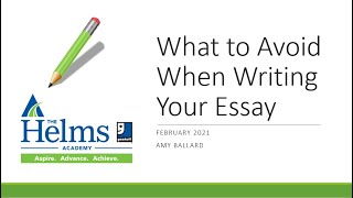 What to Avoid When Writing Your Essay  GED HiSET and TASC Writing Language Arts Prep [upl. by Noorah570]